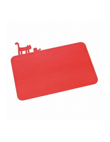 Planchette à découper cuisine "Cat & Bird" rouge de Koziol.