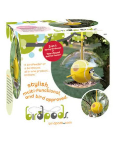 Nichoir pour oiseau original 2-en-1 "Birdpod tennis".