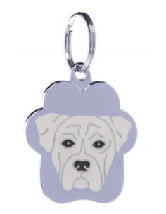 Médaille chien boxer blanc de petitamis