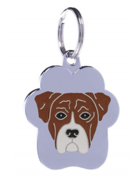 Médaille boxer blanc et marron de Petitamis