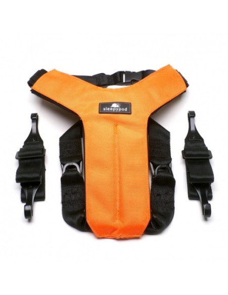 Harnais 3 points "Clickit" orange de Sleepypod.