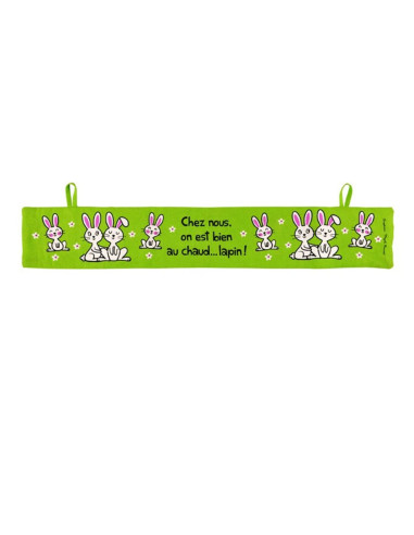 Bas de porte vert "Chaud lapin" de Derrière la porte.