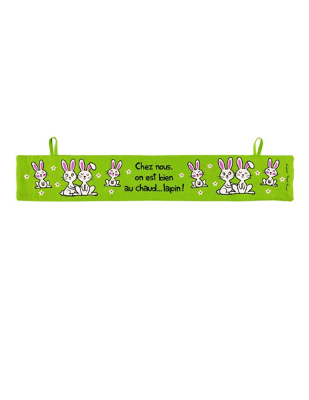 Bas de porte vert "Chaud lapin" de Derrière la porte.