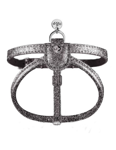 harnais pour chien en pailleté gris