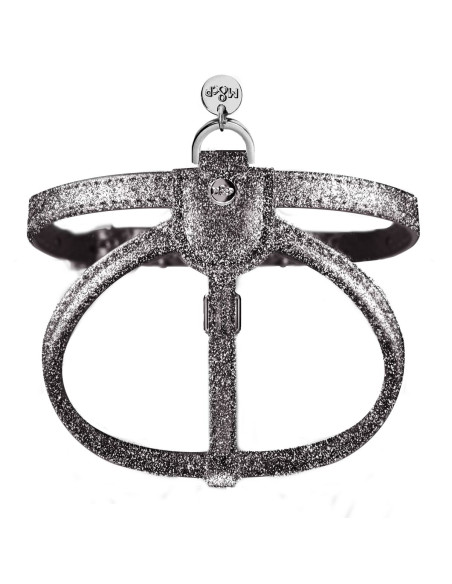 harnais pour chien en pailleté gris