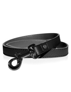 Laisse pour chien "Dandy" noire en cuir de Milk & Pepper.
