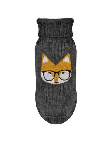 Pullover pour chien noir avec un renard "Fox" de Milk & Pepper.