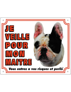 Panneau Bouledogue Français de Flamingo : "Je veille pour mon Maitre".